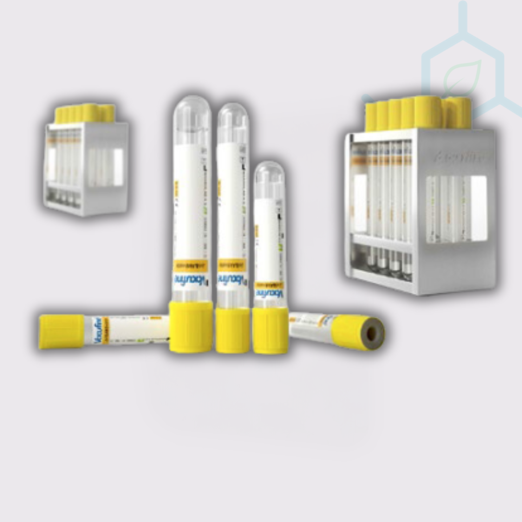 WS-5BTJS100 Vacuum Sterile Yellow Cap, Gel Serum Separation 5 mL Blood Collection,13x100, 100 Pieces