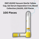 WS-5BTJS100 Vacuum Sterile Yellow Cap, Gel Serum Separation 5 mL Blood Collection,13x100, 100 Pieces